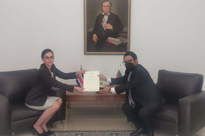 Ambassador Milena Ivanova presented her credentials to the President of the Republic of Costa Rica
